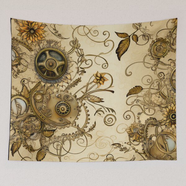 Item preview, Steampunk Flowers on old Manuscript designed and sold by BrandonArtWorld.