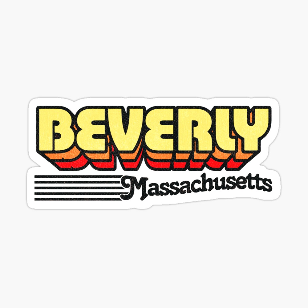 Beverly, Massachusetts | Retro Stripes Sticker