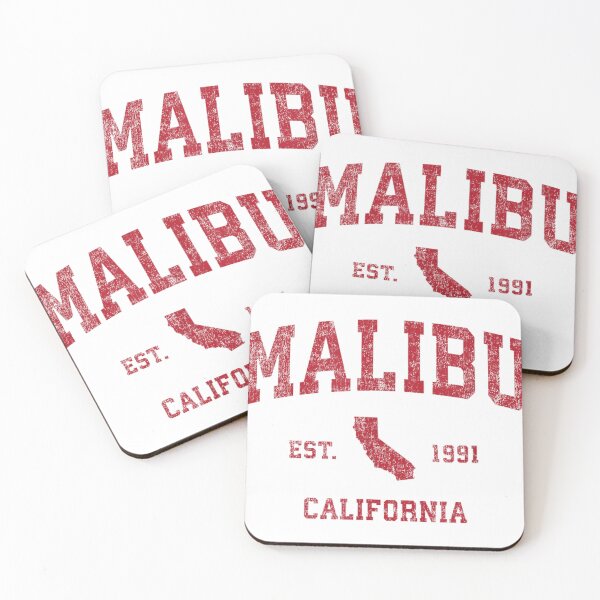 Item preview, Malibu California CA Vintage Sports Design Red Print T-Shirt	 designed and sold by JudahGyamfi.