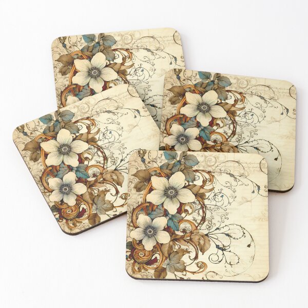 Item preview, Steampunk Flowers on old Manuscript designed and sold by BrandonArtWorld.