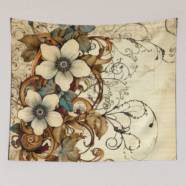 Item preview, Steampunk Flowers on old Manuscript designed and sold by BrandonArtWorld.