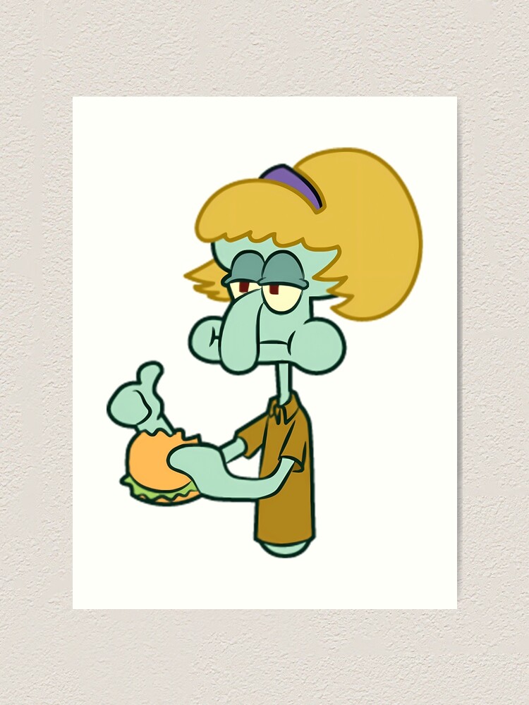 SpongeBob Squidward Wig Art Print