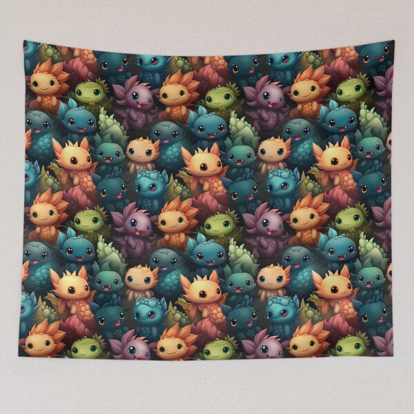 Aperçu de l'œuvre Dragons mignons Kawaii bébés dragons colorés créée et vendue par TheMerch-er.