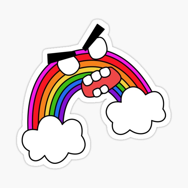 angry zombie rainbow Sticker