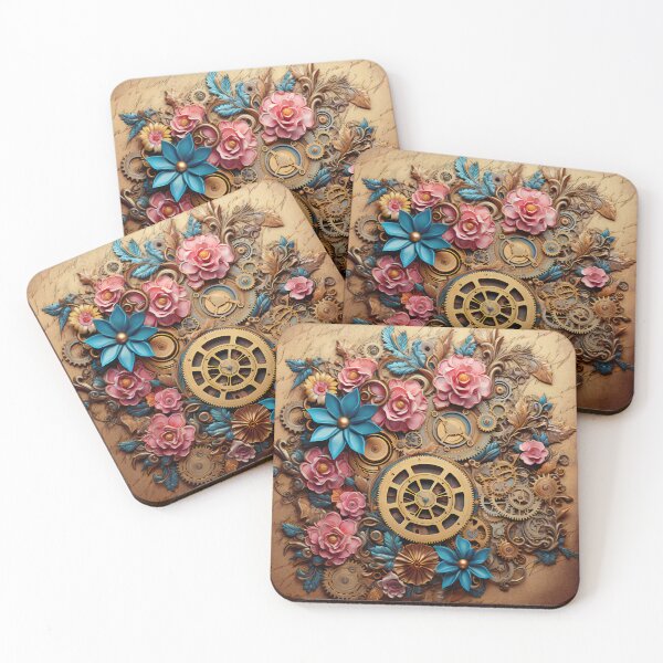 Item preview, Steampunk Flowers on old Manuscript designed and sold by BrandonArtWorld.