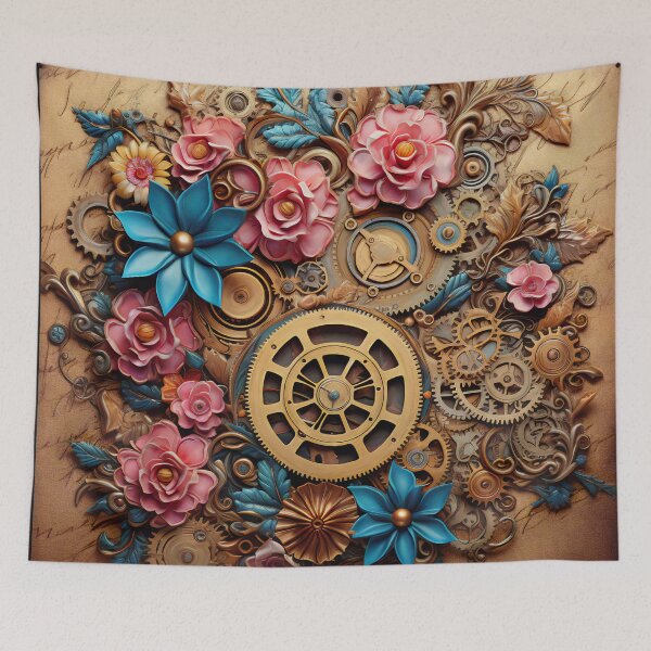Item preview, Steampunk Flowers on old Manuscript designed and sold by BrandonArtWorld.