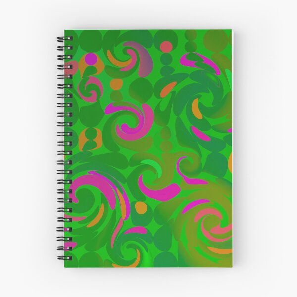 Item preview, Fuchsia green rolls. Abstract pattern of colorful curlers designed and sold by studio468.