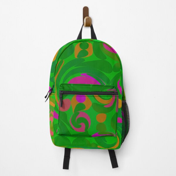 Item preview, Fuchsia green rolls. Abstract pattern of colorful curlers designed and sold by studio468.