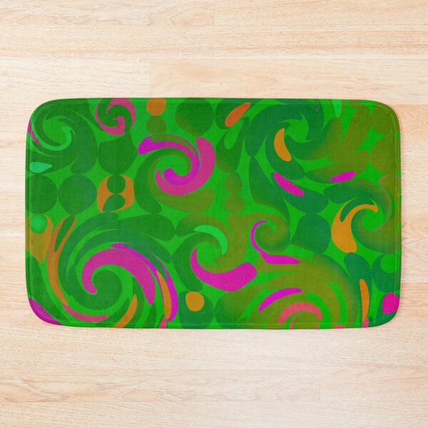 Item preview, Fuchsia green rolls. Abstract pattern of colorful curlers designed and sold by studio468.