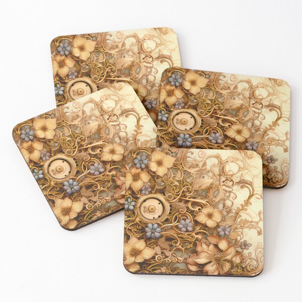 Item preview, Steampunk Flowers on old Manuscript designed and sold by BrandonArtWorld.