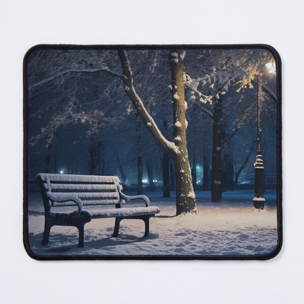 Item preview, Park bench covered in snow designed and sold by AerinDigital.