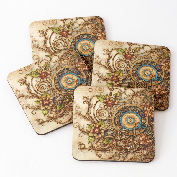 Item preview, Steampunk Flowers on old Manuscript designed and sold by BrandonArtWorld.