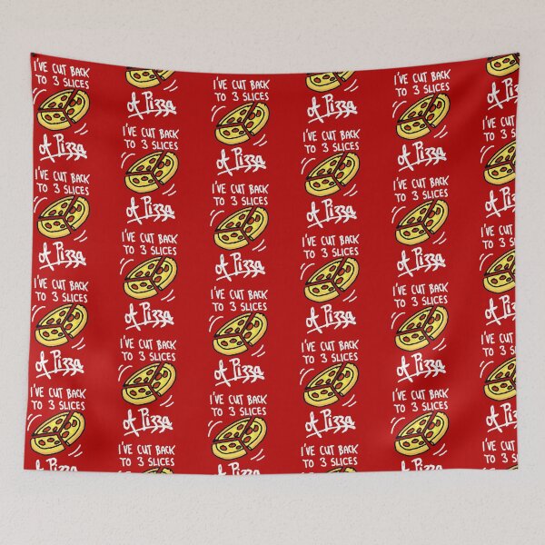 Item preview, I've Cut Back to 3 Slices of Pizza! Funny Pizza Diet Meme designed and sold by sketchNkustom.