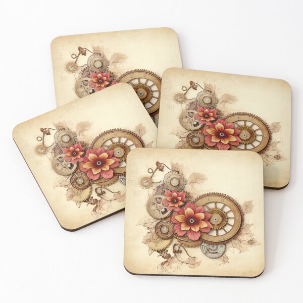 Item preview,  Steampunk Flowers on old Manuscript designed and sold by BrandonArtWorld.