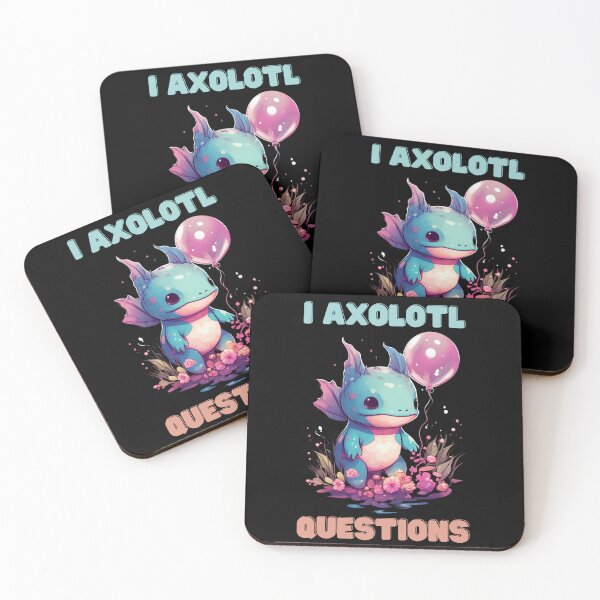 Item preview, I Axolotl Questions Kawaii with ballons designed and sold by ArtFromBeyond.