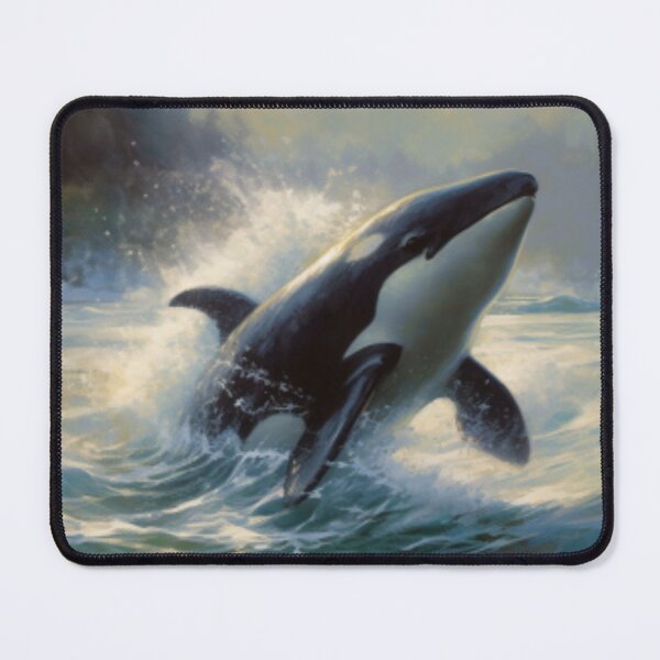 Item preview, Beautiful Oil painting of a powerful orca jumping out of water designed and sold by SPECTRA005.