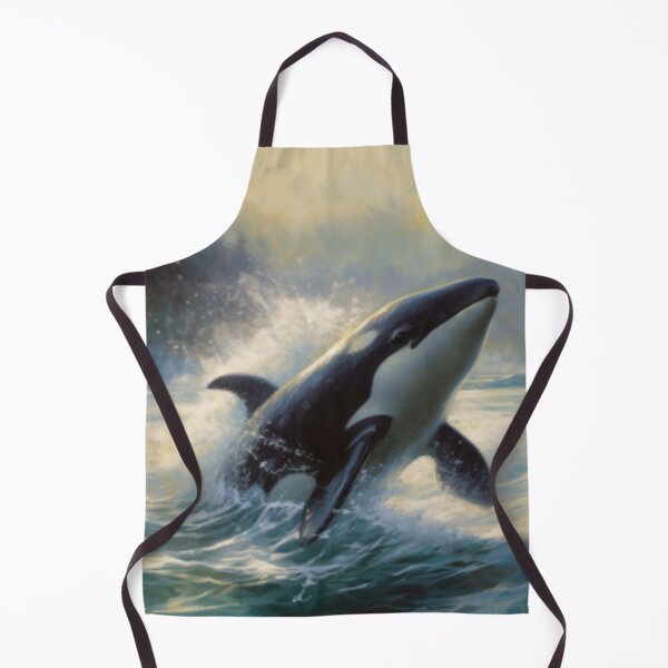 Item preview, Beautiful Oil painting of a powerful orca jumping out of water designed and sold by SPECTRA005.