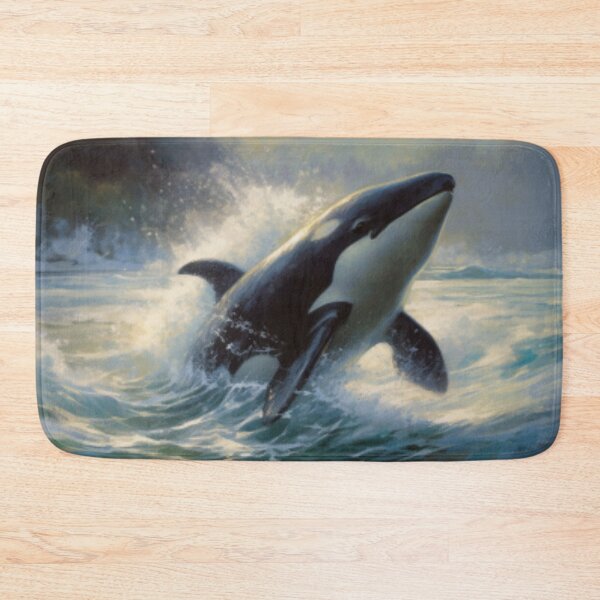 Item preview, Beautiful Oil painting of a powerful orca jumping out of water designed and sold by SPECTRA005.
