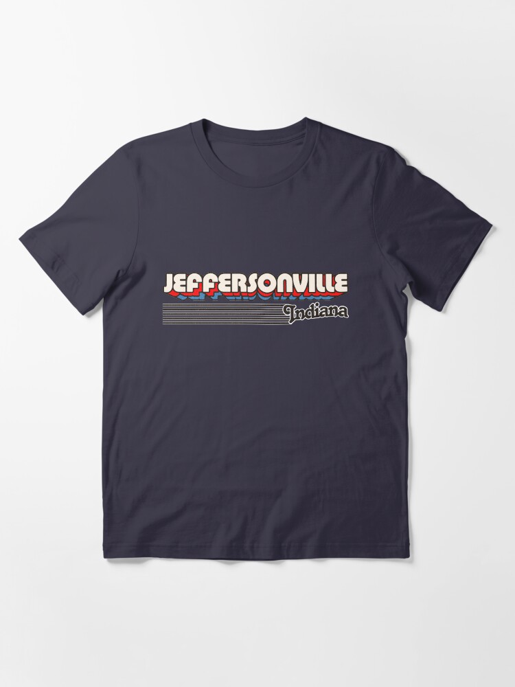 "Jeffersonville, Indiana Retro Stripes" Tshirt for Sale by