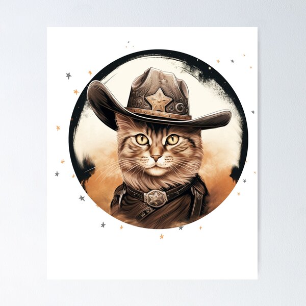 Item preview, Meowdy Cat Wearing a Cowboy Hat Meme Meowdy! designed and sold by ArtFromBeyond.