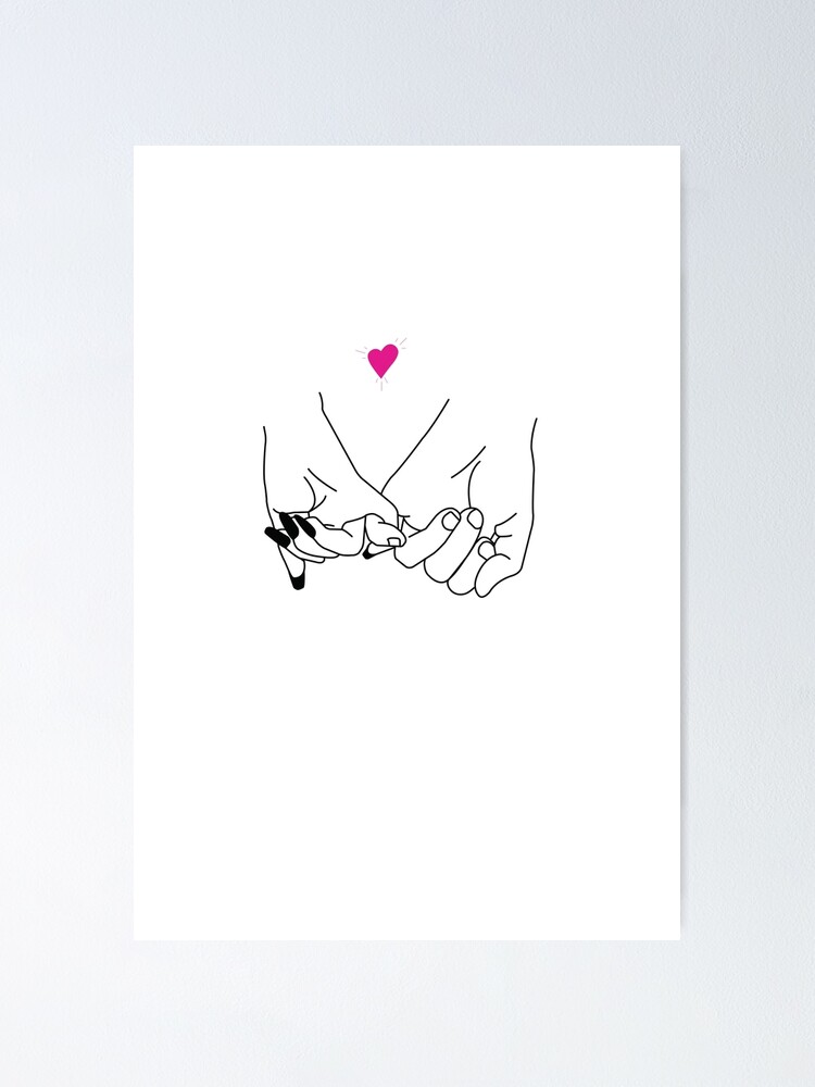 Pinky Promise Sweet Cute with Love Sign Typography Text Design