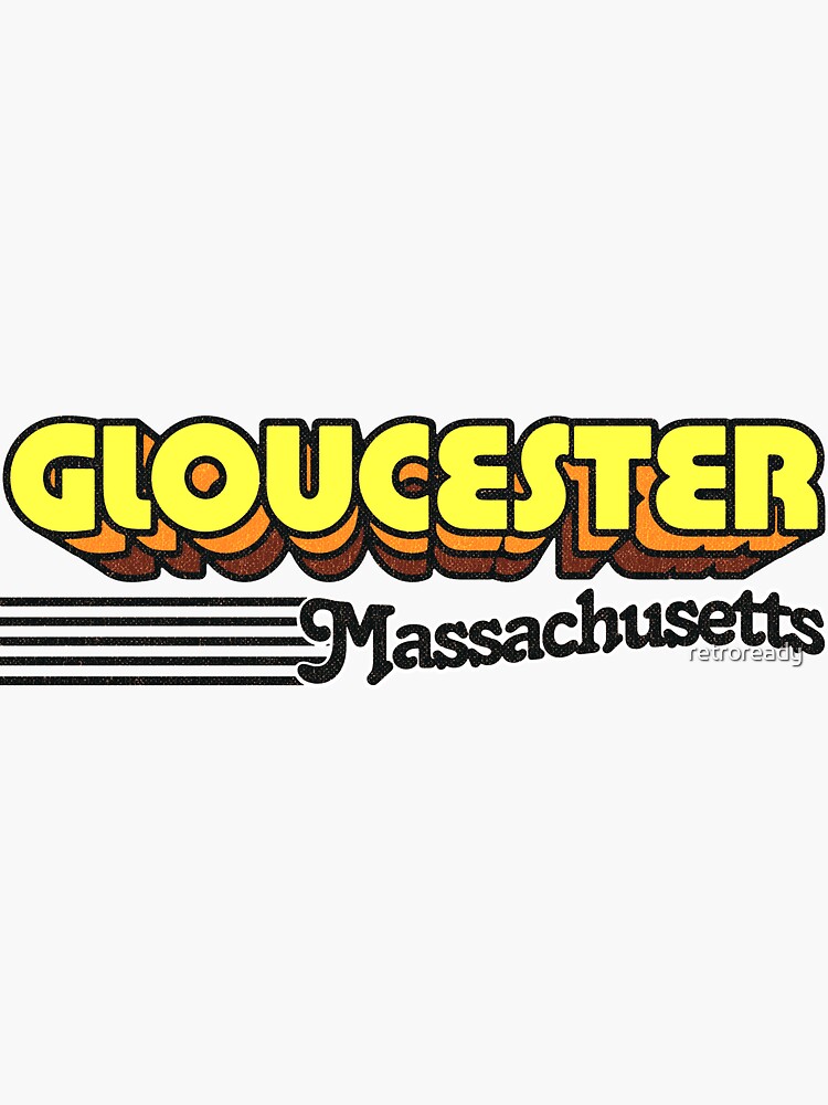 "Gloucester, Massachusetts Retro Stripes" Sticker for Sale by