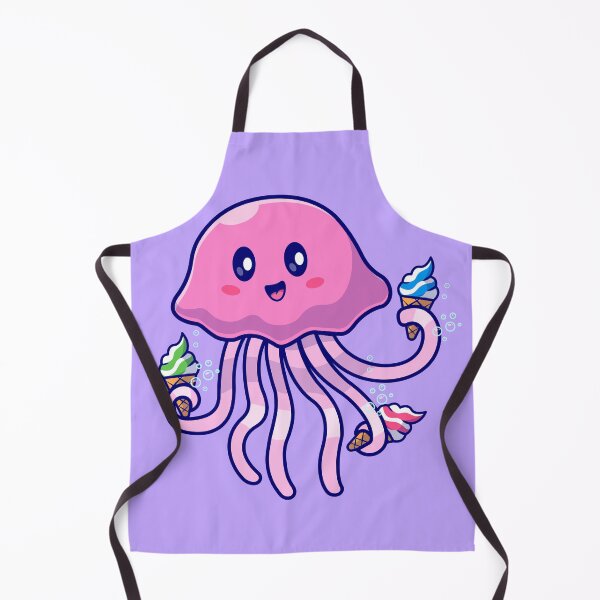 Item preview, Sweet Delight: Cute Jellyfish Eating Ice Cream Cone - Cartoon Vector Illustration designed and sold by hjian8219.