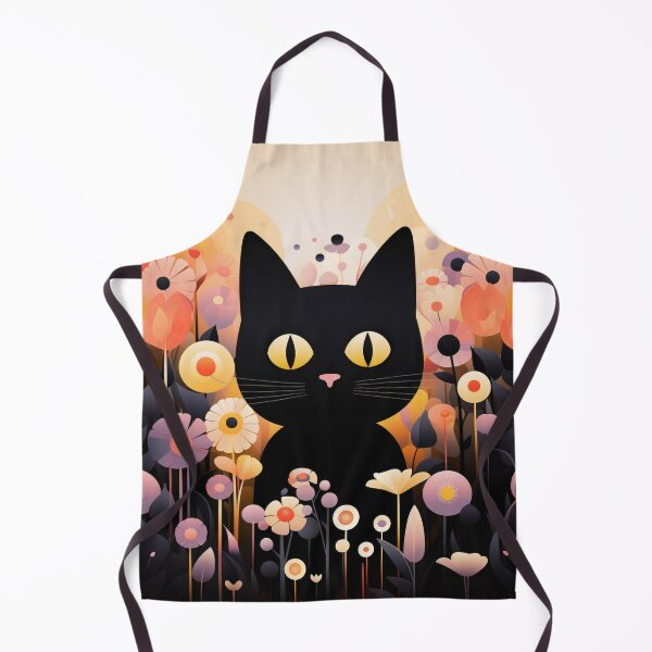 Item preview, Adorable Cat in Abstract Floral Garden - A Blend of Simplicity & Vibrant Colors designed and sold by PaintbrushPlace.