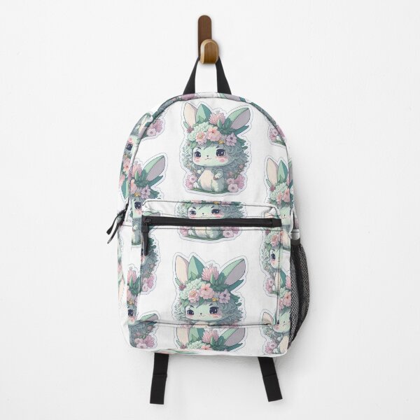 Artikelvorschau, Chibi-Baby, weißes und graues schlafendes Kaninchen mit Blumenkrone, Vintage-süßes Häschen, Flora, Aquarellfauna entworfen und verkauft von Print&Perfection  ⭐⭐⭐⭐⭐.