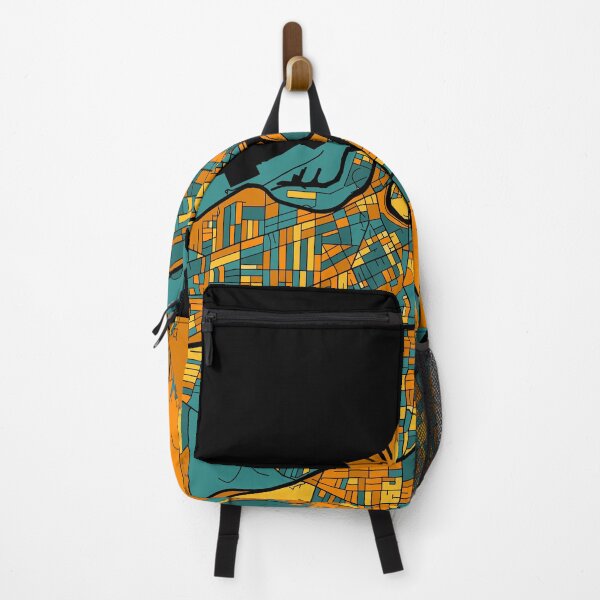 Item preview, Cleveland Map Pattern in Orange & Teal designed and sold by PatternMaps.