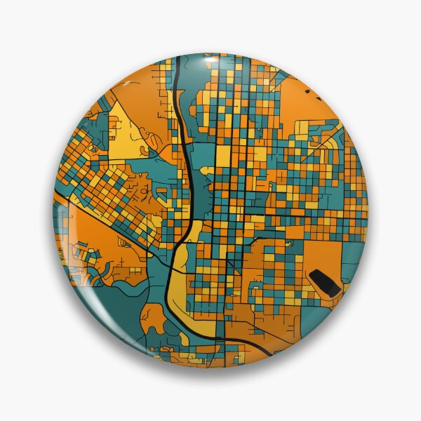 Item preview, Colorado Springs Map Pattern in Orange & Teal designed and sold by PatternMaps.