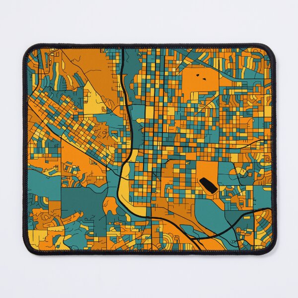 Item preview, Colorado Springs Map Pattern in Orange & Teal designed and sold by PatternMaps.