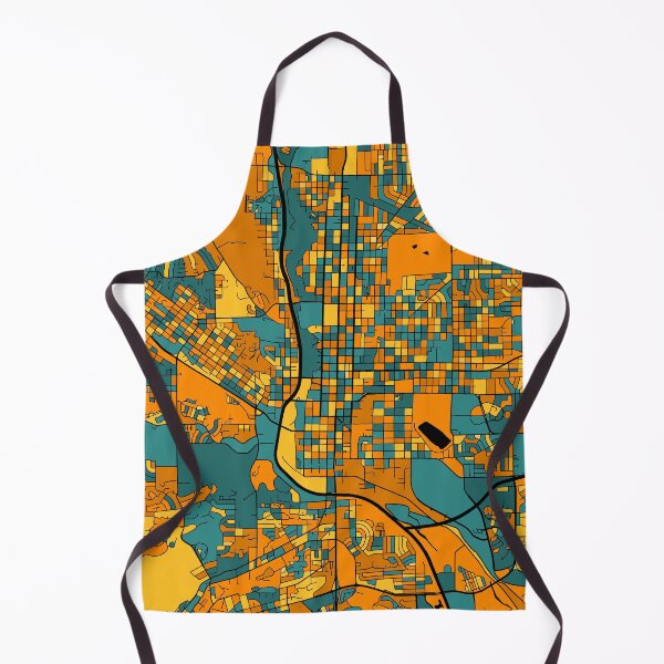 Item preview, Colorado Springs Map Pattern in Orange & Teal designed and sold by PatternMaps.