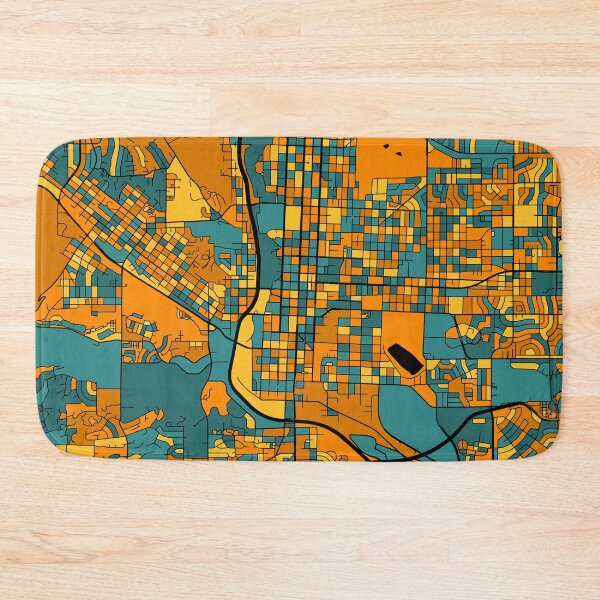 Item preview, Colorado Springs Map Pattern in Orange & Teal designed and sold by PatternMaps.