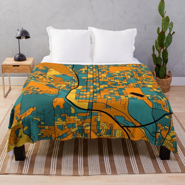 Item preview, Colorado Springs Map Pattern in Orange & Teal designed and sold by PatternMaps.