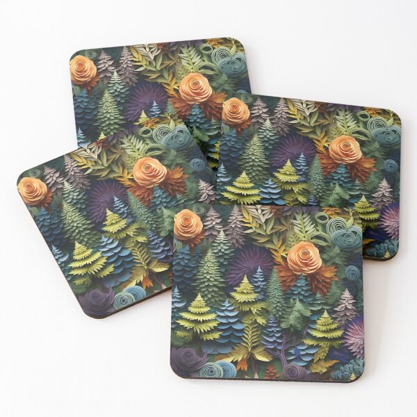 Item preview, 3d vibrant forest, paper art, highly detailed, intricate detail, 3d style designed and sold by evk-art.