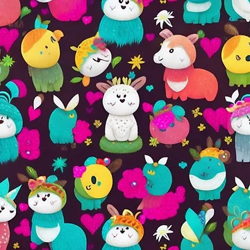 Artwork thumbnail, llama rainbow by Rrrmin