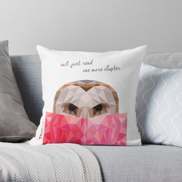 Owl just read one more chapter Throw Pillow