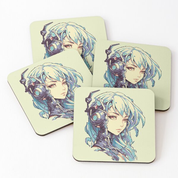 Item preview, Blue Haired Cyberpunk Girl Pixel Art designed and sold by GalacticLabs.