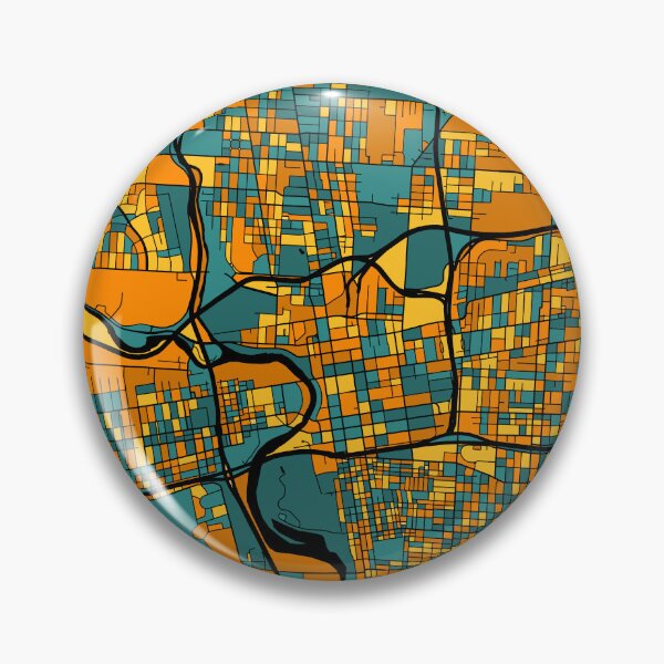 Item preview, Columbus Map Pattern in Orange & Teal designed and sold by PatternMaps.