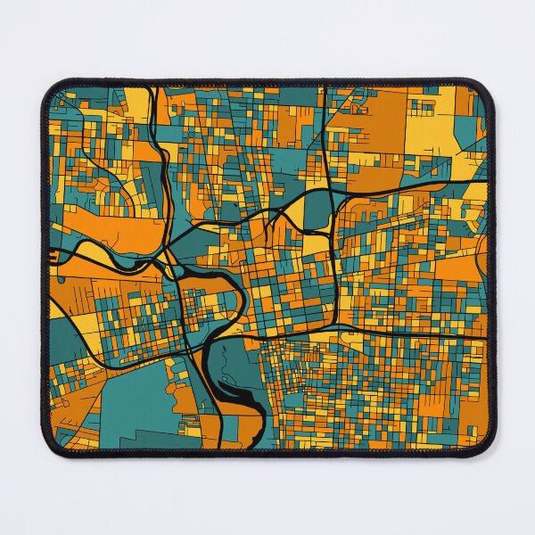 Item preview, Columbus Map Pattern in Orange & Teal designed and sold by PatternMaps.