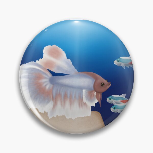Item preview, Betta fish and neon tetras - line less  designed and sold by CordieDittus.