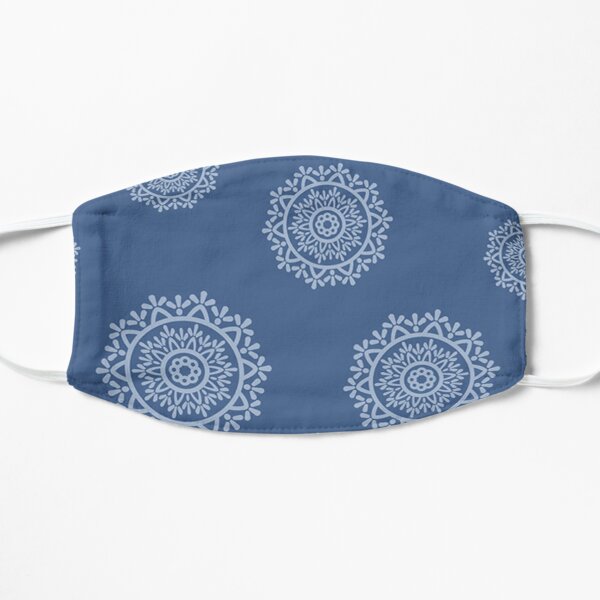 Indigo Mandala Print Flat Mask