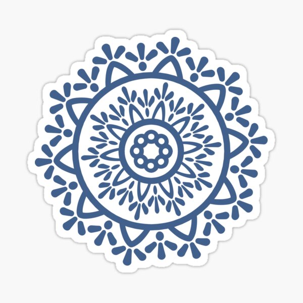 Indigo Mandala Print Sticker