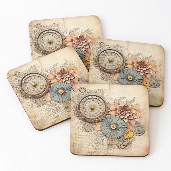 Item preview, Steampunk Flowers on old Manuscript designed and sold by BrandonArtWorld.