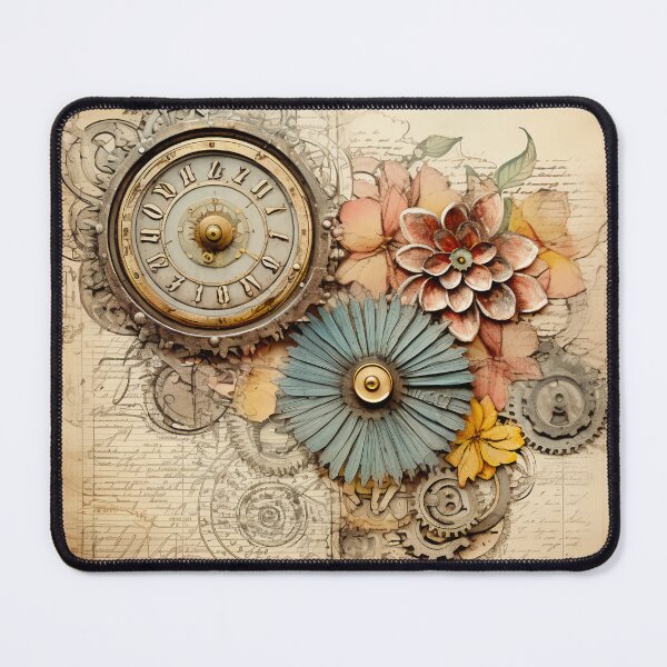 Item preview, Steampunk Flowers on old Manuscript designed and sold by BrandonArtWorld.