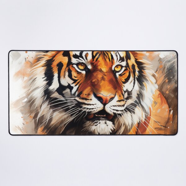 Item preview, Majestic Tiger Illustration - Striking Detail and Bold Colors designed and sold by PaintbrushPlace.