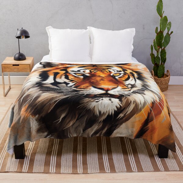 Item preview, Majestic Tiger Illustration - Striking Detail and Bold Colors designed and sold by PaintbrushPlace.