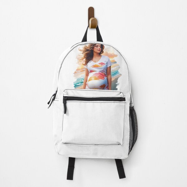 Item preview, Expecting Girl Relaxing On a Sunset Beach With Sand And Ocean Waves Exotic Travel designed and sold by TriniTeeClub.