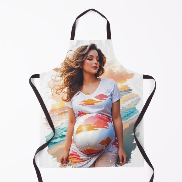 Item preview, Expecting Girl Relaxing On a Sunset Beach With Sand And Ocean Waves Exotic Travel designed and sold by TriniTeeClub.